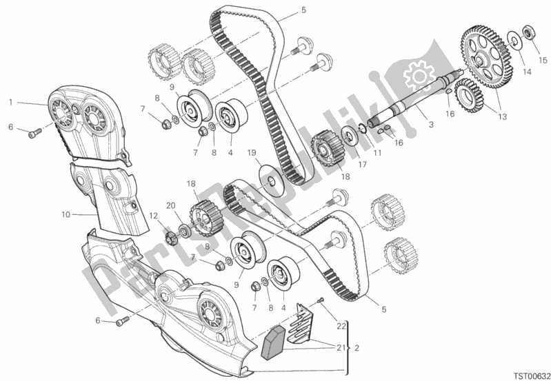 All parts for the Timing System of the Ducati Hypermotard 950 2020